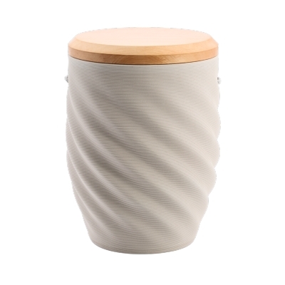 Tonurne Inspiration Grau mit Apfel-Deckel