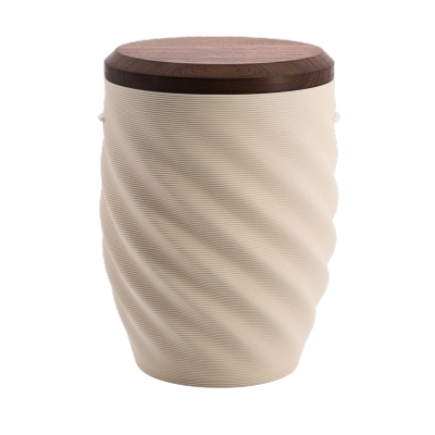 Tonurne Inspiration Creme mit Nuss-Deckel