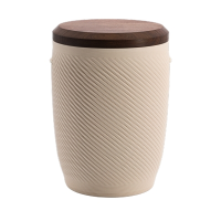 Tonurne Perle Creme mit Nuss-Deckel