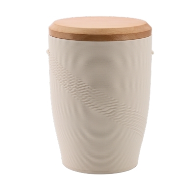 Tonurne Flechtband Creme mit Apfel-Deckel