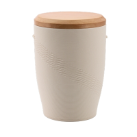 Tonurne Flechtband Creme mit Apfel-Deckel