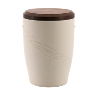 Tonurne Flechtband Creme mit Nuss-Deckel