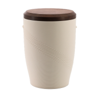 Tonurne Flechtband Creme mit Nuss-Deckel