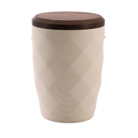 Tonurne Diamant Creme mit Nuss-Deckel