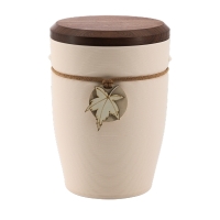 Tonurne Andenken Creme mit Nuss-Deckel, inkl. Andenken...