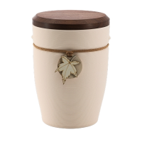 Tonurne Andenken Creme mit Nuss-Deckel, inkl. Andenken...