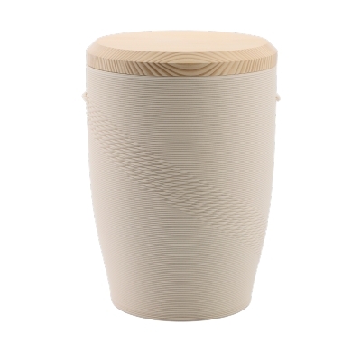 Tonurne Flechtband Creme mit Tannen-Deckel