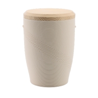 Tonurne Flechtband Creme mit Tannen-Deckel