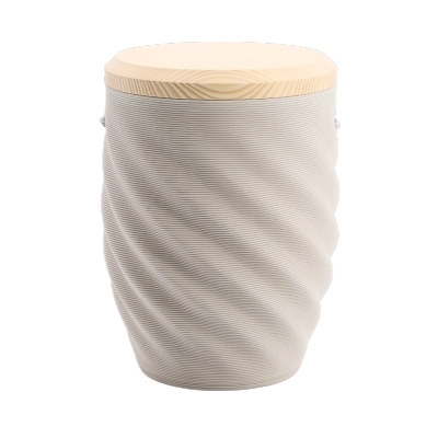 Tonurne Inspiration Grau mit Tannen-Deckel
