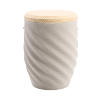 Tonurne Inspiration Grau mit Tannen-Deckel