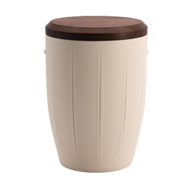 Tonurne Linie Creme mit Nussbaum_Deckel