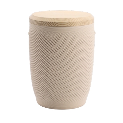 Tonurne Perle Creme mit Tannen-Deckel