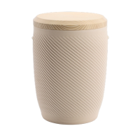 Tonurne Perle Creme mit Tannen-Deckel