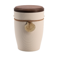 Tonurne Andenken Creme mit Nuss-Deckel, inkl. Andenken...