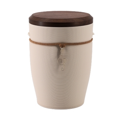 Tonurne Andenken Creme mit Nuss-Deckel, inkl. Andenken Note