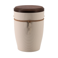 Tonurne Andenken Creme mit Nuss-Deckel, inkl. Andenken Note