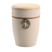 Tonurne Andenken Creme mitTannen-Deckel, inkl. Andenken...