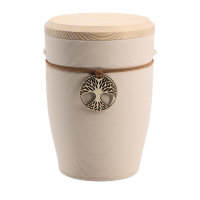 Tonurne Andenken Creme mitTannen-Deckel, inkl. Andenken...