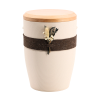 Tonurne Band der N&auml;he Creme mit Apfel-Deckel, inkl....