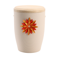 Tonurne Stille Bl&uuml;te Rot, Creme mit Tannen-Deckel