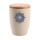 Tonurne Stille Bl&uuml;te Blau, Creme mit Apfel-Deckel