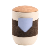 Tonurne Mira Band Creme, inkl. Band Braun-Blau