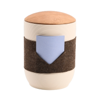 Tonurne Mira Band Creme, inkl. Band Braun-Blau