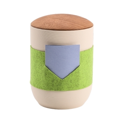 Tonurne Mira Band Creme, inkl. Band Gr&uuml;n-Blau