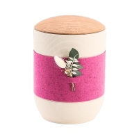 Tonurne Mira Band Creme, inkl. Band Pink und Blume