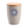 Tonurne Stille Bl&uuml;te Blau, Grau mit Apfel-Deckel