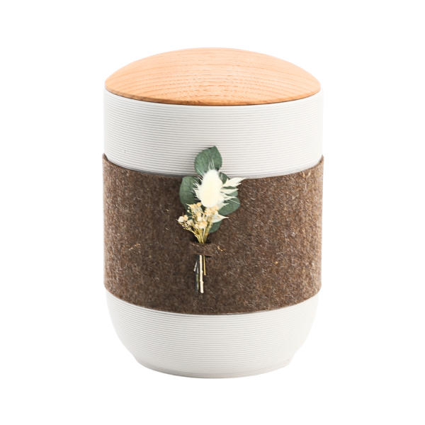 Tonurne Mira Band Grau, inkl. Band Braun und Blume
