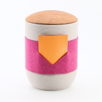 Tonurne Mira Band Grau, inkl. Band Pink-Rot