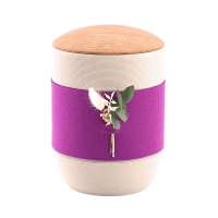 Tonurne Mira Band Creme, inkl. Band Lila und Blume