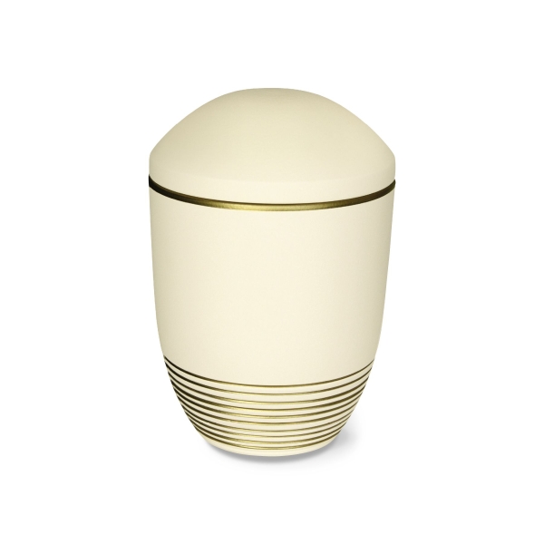 WAVE BIO-LEHM Urne sandbeige gold