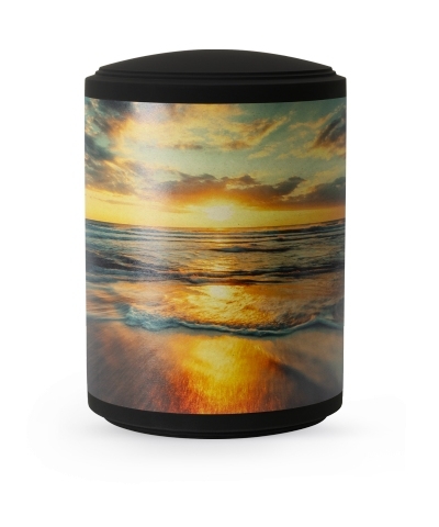 Edition Mare, samton schwarz, Sonnenuntergang, Band aus Pflanzenfasern, Anhydrit-Tonolith