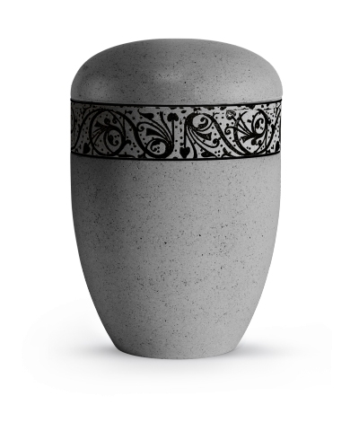 Edition Rocka, Muschelkalkbeschichtung betongrau, Reliefring schwarz, biol. abbaub.