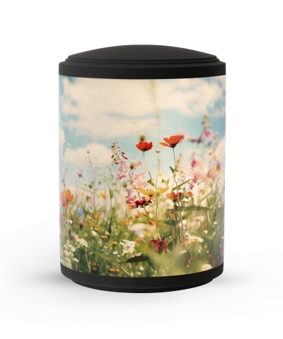 Edition Ventura, Samton schwarz, Band aus Pflanzenfasern, PEKA Motiv Blumenwiese