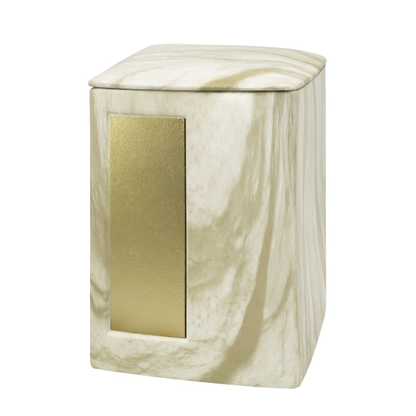 MANUFACTUM BIO-LEHM Urne Marmor Goldoptik