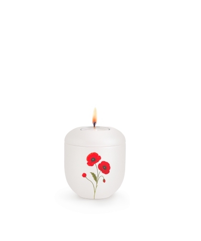 Edition Florique, Perlmutt-Mattwei&szlig;, Mohnblume, Gedenklicht