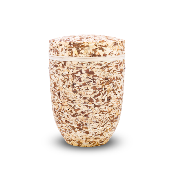 Naturstoffurne L&auml;rchenrinde und Zirbenholz