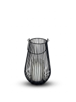 Laterne, Stahl  und Glas zur Dekoration, HxB, 34cm x 21cm
