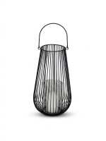 Laterne, Stahl  und Glas zur Dekoration, HxB, 46cm x 24cm