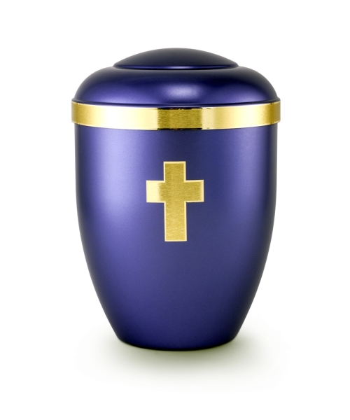 Edition Croix, perlmutt violett, Goldband und Kreuz gebürstet, biol. abbaub.