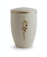 Edition Melina, Samton Creme, Kreuz und Rose/Goldband...