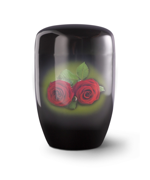 Edition Red Rose, Klavierlack schwarz, Rosen, Cestal