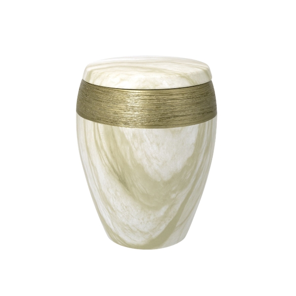 LUXOR SEMI OMEGA BIO-LEHM Urne Marmor gold