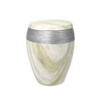 LUXOR SEMI OMEGA BIO-LEHM Urne Marmor silber