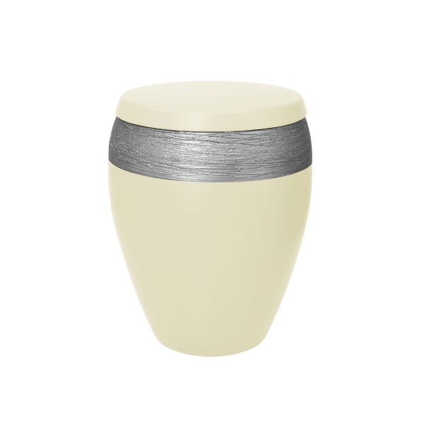 LUXOR SEMI OMEGA BIO-LEHM Urne sandbeige silber