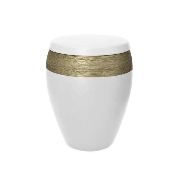 LUXOR SEMI OMEGA BIO-LEHM Urne wei&szlig; gold