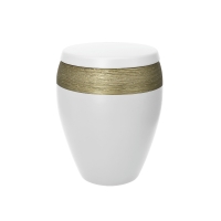LUXOR SEMI OMEGA BIO-LEHM Urne wei&szlig; gold